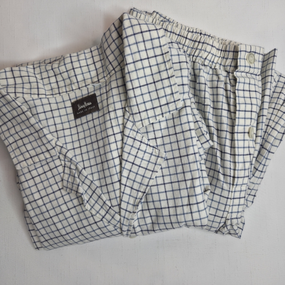 Neiman Marcus Men's XXL Sleep Set Top And Bottoms Pajamas Blue